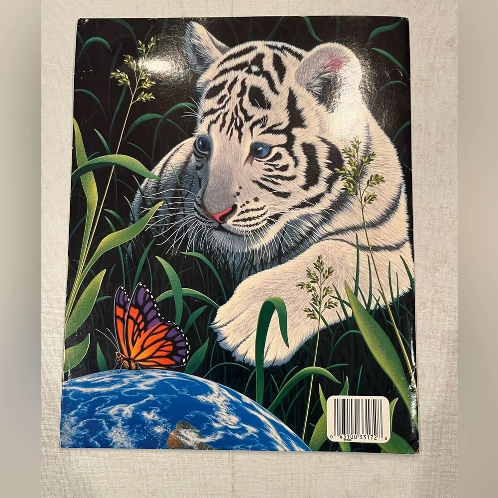 Vintage 90s White Tiger and Butterfly folder. Totally Retro!